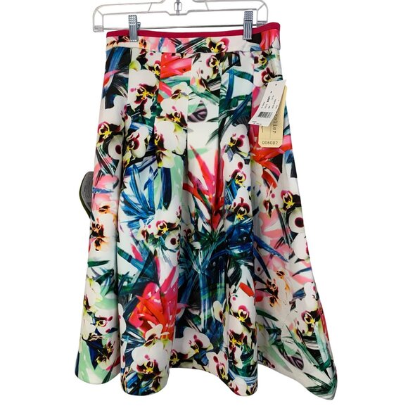 Nicole Miller Artelier Floral Print seperates 2-Piece Set Top L Skirt 8 NWT - Picture 6 of 10